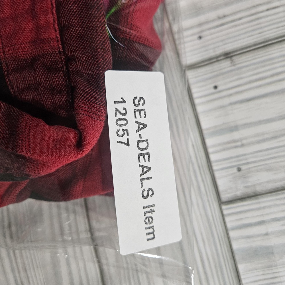 Eddie Bauer Shirt‎ Womens Medium Red Black Plaid Flannel Button Front Casual - Picture 5 of 5